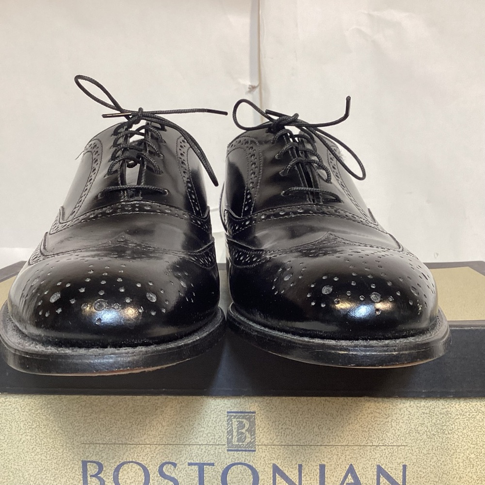 Vintage Bostonian Black Leather Wingtip Men’s Size 8.5 Made In USA - Picture 7 of 12